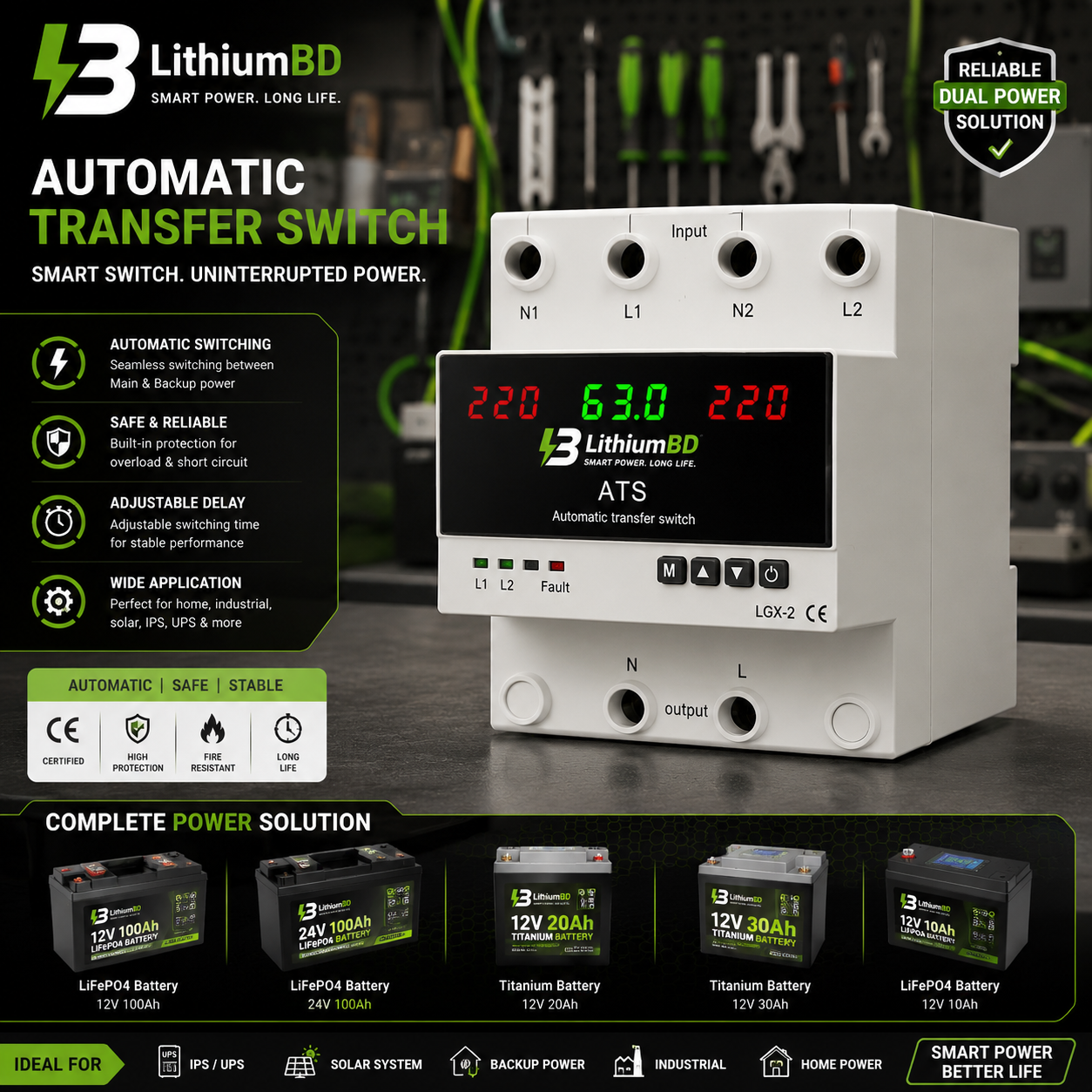 Digital Automatic Transfer Switch (ATS) – Home IPS / UPS Set-up